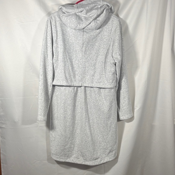 Athleta Light Gray Hooded Zip-Up Jacket SZ L - Picture 7 of 8